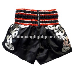 Twins Muay Thai Boxing Shorts Satin Black / Red | Muay Thai Shorts
