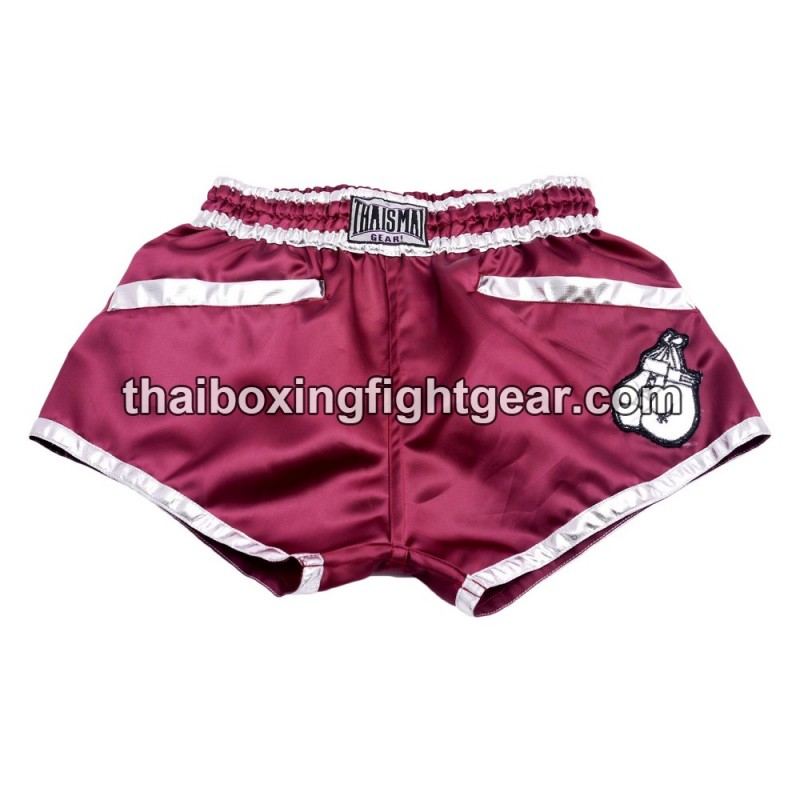 Thaismai Muay Thai Boxing Shorts "FIGHT" Dark Red Thaismai - 1
