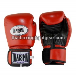 THAISMAI BG124 Muay Thai Boxing Gloves Leather Red Black Thaismai - 1