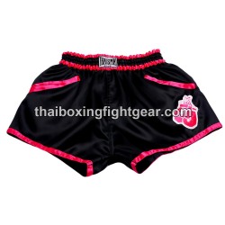 Thaismai Muay Thai Boxing Shorts "FIGHT" Black Pink Thaismai - 1