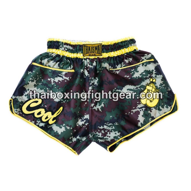 Thaismai Muay Thai Boxing Shorts "COOL" Camo Yellow Thaismai - 1