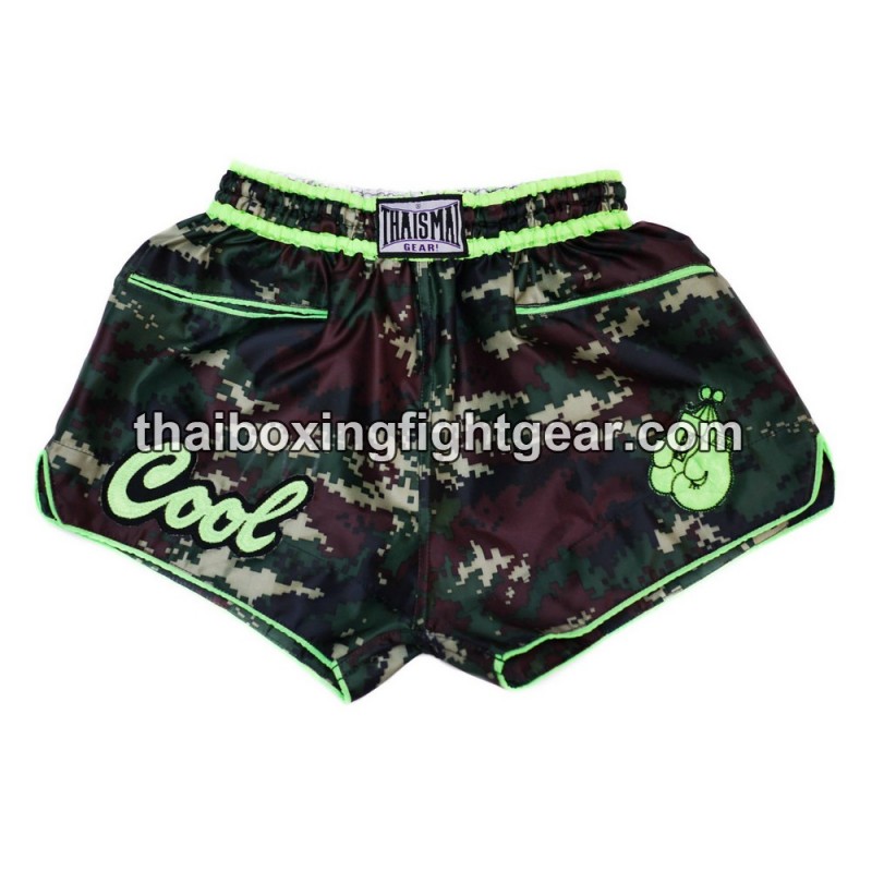 Thaismai Muay Thai Boxing Shorts "COOL" Camo Green Thaismai - 1
