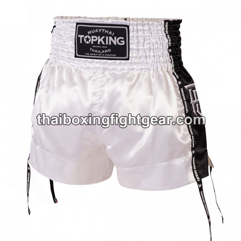 Top King Muay Thai Boxing Shorts TKTBS-201 White black Top King - 1
