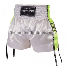 Top King Muay Thai Boxing Shorts TKTBS-201 White Green Top King - 1
