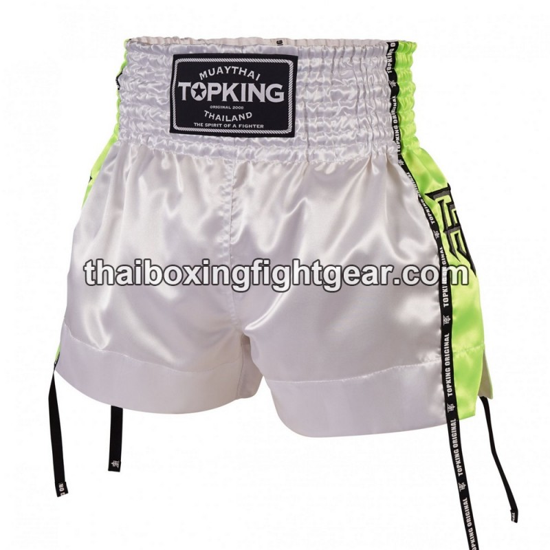 Top King Muay Thai Boxing Shorts TKTBS-201 White Green Top King - 1