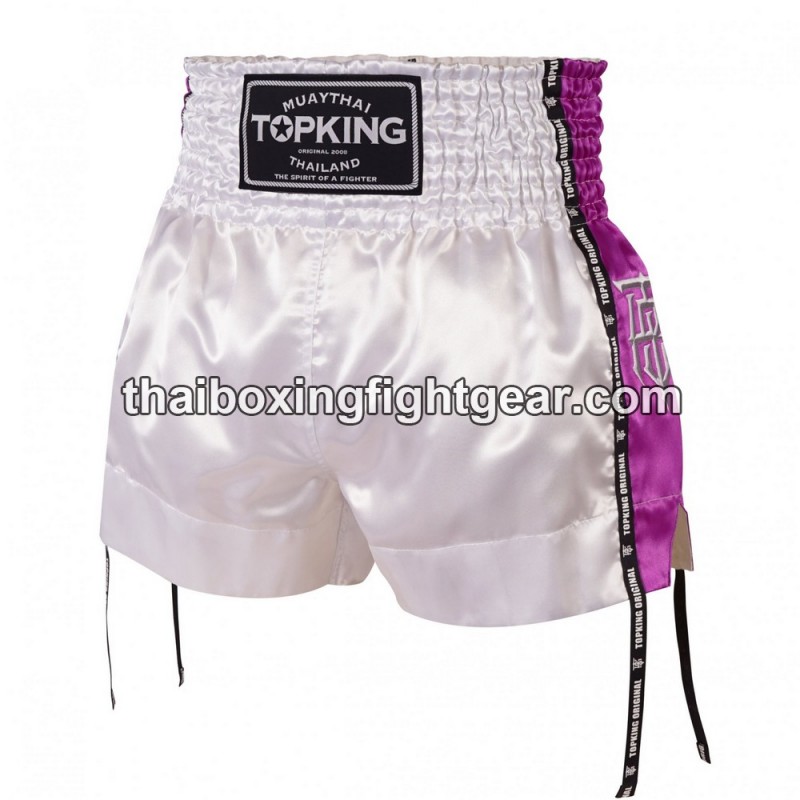 Top King Muay Thai Boxing Shorts TKTBS-201 White Purple Top King - 1