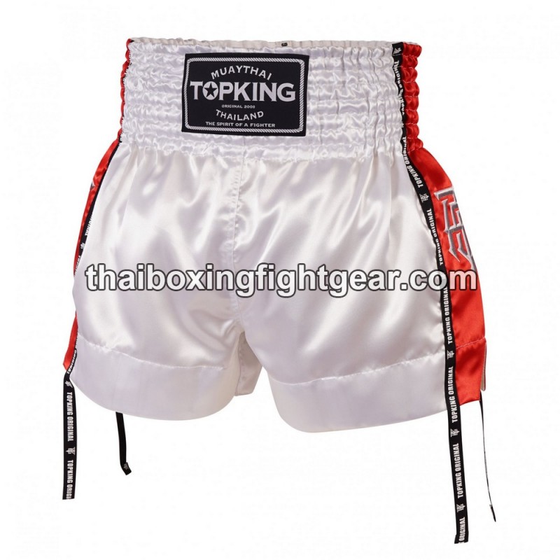 Top King Muay Thai Boxing Shorts TKTBS-201 White Red Top King - 1