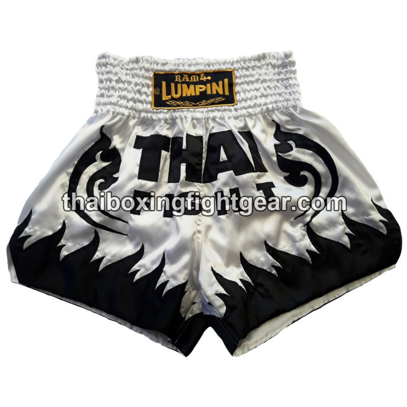 Lumpini Muay Thai Short White Black | Muay Thai Shorts