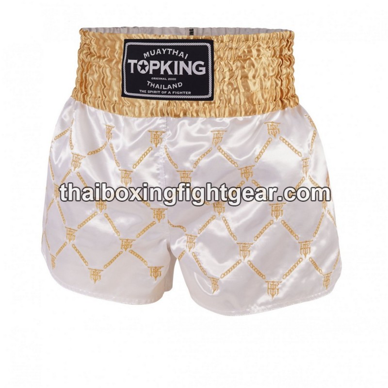 Top King Muay Thai Boxing Shorts TKTBS-211 White Gold Top King - 1