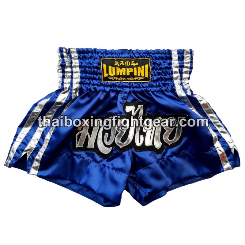 Lumpini Muay Thai Short Blue Silver | Muay Thai Shorts