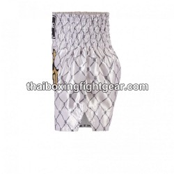 Top King Muay Thai Boxing Shorts TKTBS-213 White Silver Top King - 3