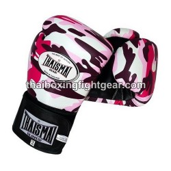 THAISMAI BG124 Muay Thai Boxing Gloves Leather "Camo" Pink