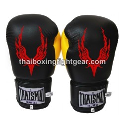 THAISMAI BG124 Muay Thai Boxing Gloves Leather "Phoenix" Black