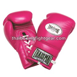THAISMAI BG121 Muay Thai Boxing Gloves Leather lace up Pink