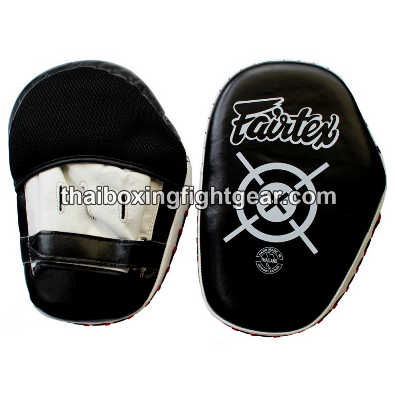 Fairtex Muay Thai/MMA Punching Mitts, Leather Black | Fairtex