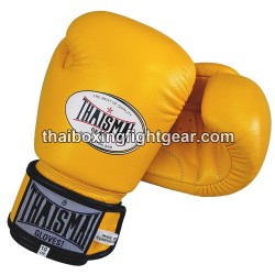 THAISMAI BG124 Muay Thai Boxing Gloves Leather Yellow