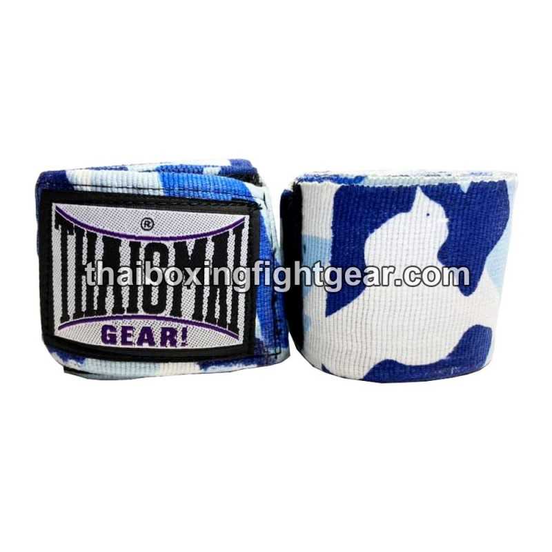 Thaismai Boxing Muay Thai handwraps HW7003 cotton 4.5M Fancy "Camo" Blue