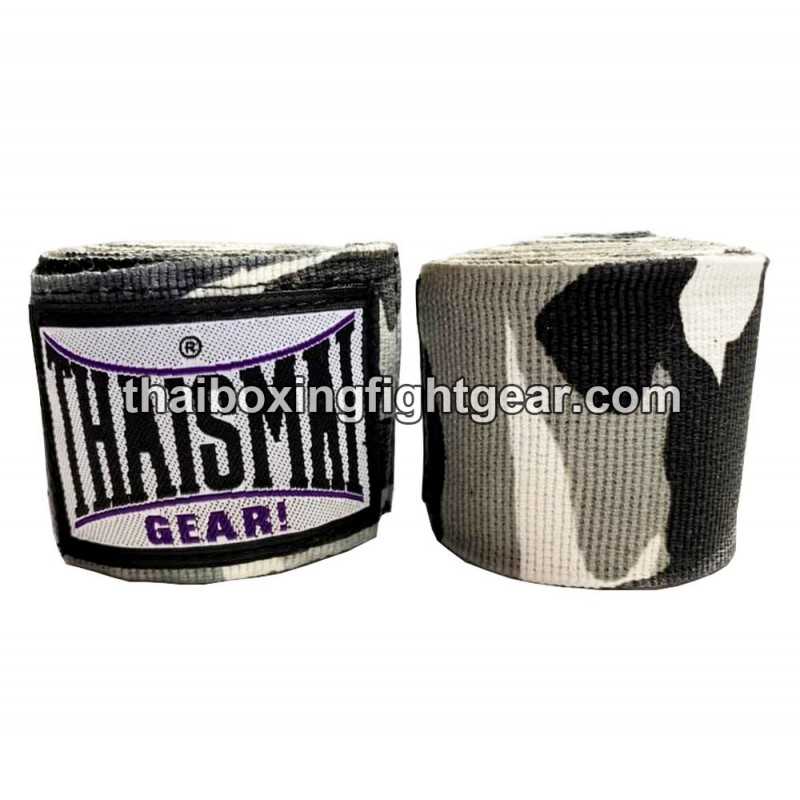 Thaismai Boxing Muay Thai handwraps HW7003 cotton 4.5M Fancy "Camo" Gray