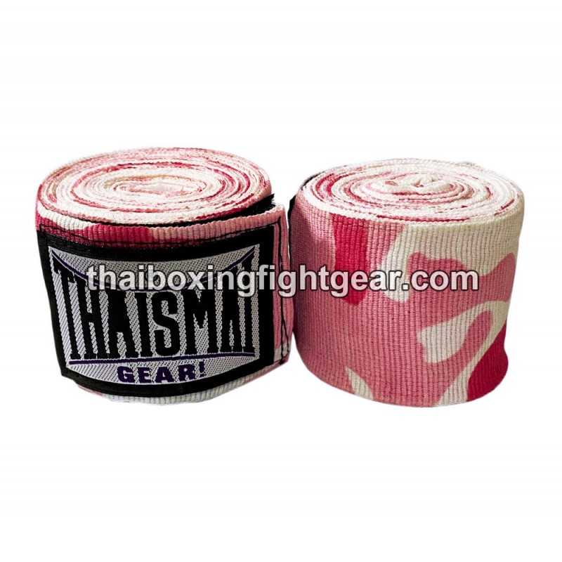 Thaismai Boxing Muay Thai handwraps HW7003 cotton 4.5M Fancy "Camo" Pink