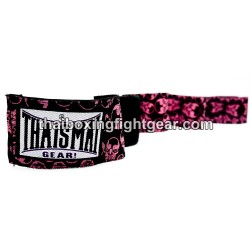Thaismai Boxing Muay Thai handwraps HW7003 cotton 4.5M Fancy "Skull" Black