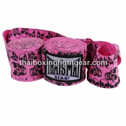 Thaismai Boxing Muay Thai handwraps HW7003 cotton 4.5M Fancy "Skull" Pink