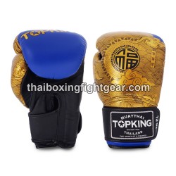 Top King Muay Thai boxing gloves HAPPINESS CHINESE-TKBGCT-CN01 Blue
