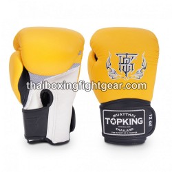 Top King Muay Thai boxing gloves SUPER AIR TRIPLE TONE -TKBGSA Yellow Black White