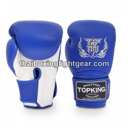 Top King Muay Thai boxing gloves SUPER DOUBLE TONE-TKBGSV Blue White
