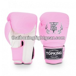 Top King Muay Thai boxing gloves SUPER DOUBLE TONE-TKBGSV Pink White