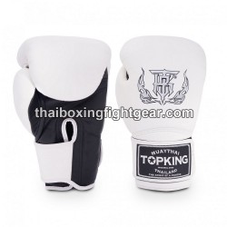 Top King Muay Thai boxing gloves SUPER DOUBLE TONE-TKBGSV White Black