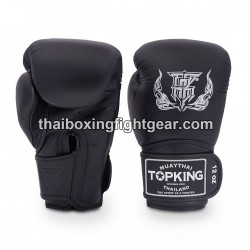 Top King Muay Thai boxing gloves SUPER SINGLE TONE-TKBGSV Black