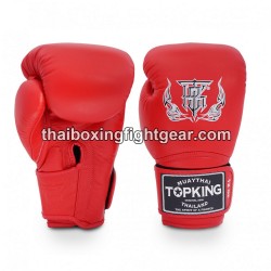 Top King Muay Thai boxing gloves SUPER SINGLE TONE-TKBGSV RED