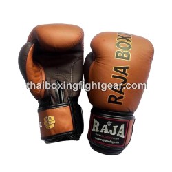 Raja Boxing Muay Thai Boxing Gloves Leather RJB-P1-1 Brown Black